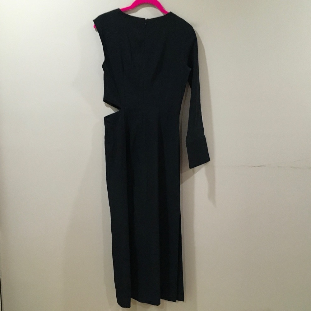 Zara Midi Dress Women’s S Black Cut Out One Shoulder Stretch New 9304/459 - Picture 5 of 12